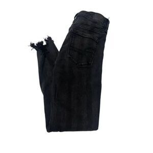 American eagle womens jeans black size 2 next level stretch striped skinny jeans